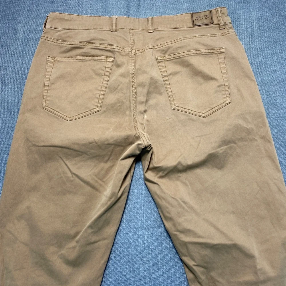 Peter Millar Mens 34 Tan Khaki 5-Pocket Stretch Cotton Straight Leg Pants